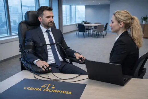 Клієнт у лабораторії проходить перевірку на детекторі брехні Rubicon